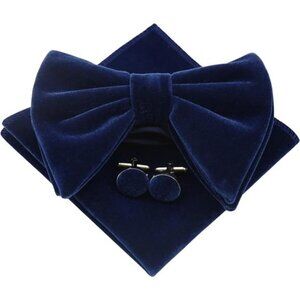 Velvet Bow Ties for Men Set Navy